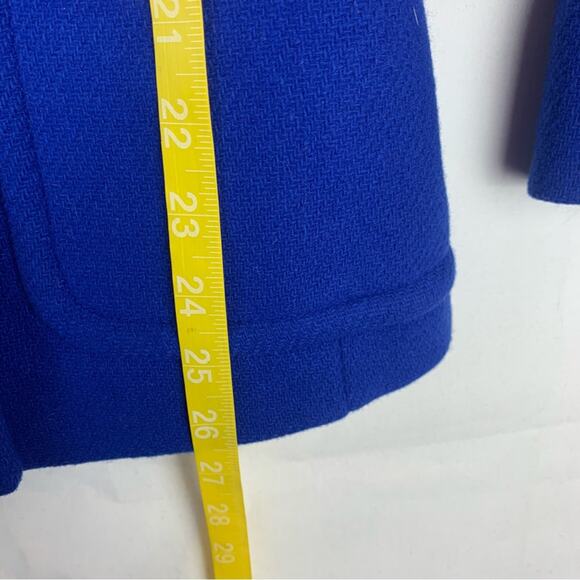 j crew size 2 blue stadium cloth pea coat wool blend business casual royal - Picture 10 of 11